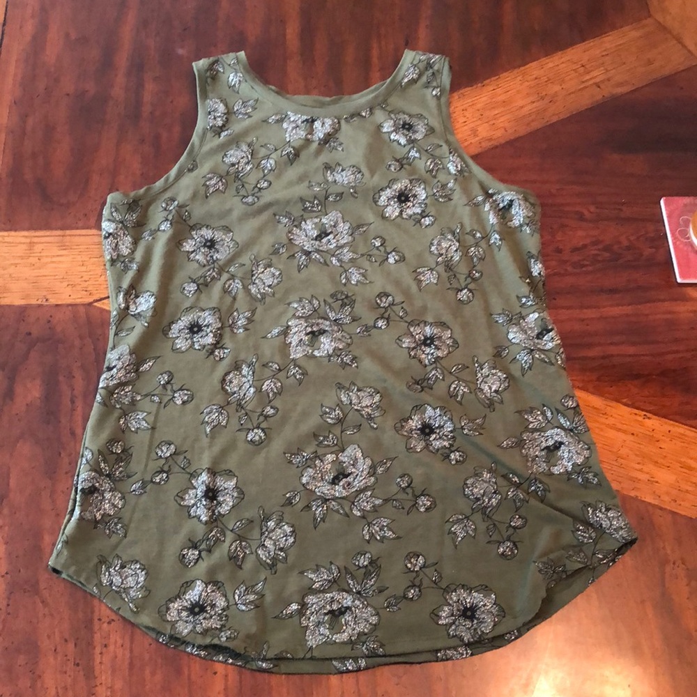 Sparkly floral tank top